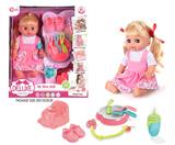 OBL10055832 - 14寸搪胶娃娃带12声IC（鞋、奶瓶、餐盘、马桶、奶链）