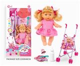 OBL10055941 - 四声9寸女孩娃娃带推车