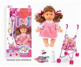 OBL10055948 - 四声9寸女孩娃娃带推车