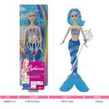 OBL10057558 - 11寸实身银丝马尾美人鱼公主 加魔法棒带灯光和音乐功能     包电：3粒LR44纽扣电池