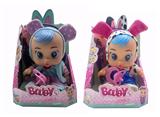 OBL10063439 - 豪华版第10代10寸搪胶带四声音乐cry Babies-Tutti Fritti带流眼泪功能，带吸水奶瓶，带奶嘴  。毛绒带加暖功能。衣服2件套2款混装