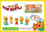 OBL10069209 - 三只小猫（一家五口）
搪胶带BB哨