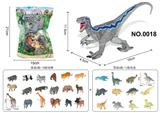 OBL10069938 - 实心迅猛龙+6款实心小恐龙+6款实心野生动物