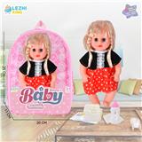 OBL10075139 - 14寸15声英文IC女娃喝水撒尿（配奶瓶尿片）