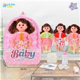 OBL10075155 - 14寸15声英文IC女娃喝水撒尿（配奶瓶尿片）3款混装