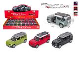 OBL10079005 - 1:36卫士（旅行架）合金回力跑车,门可开,有灯光（一款4色（随机3色）混装，16只装一展示盒）