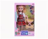 OBL10080831 - 14寸空心肥童音乐娃娃（IC;英文音乐）+（购物推车）套装