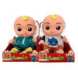 OBL10082315 - 10寸带音乐全身搪胶Cocomelon宝宝JJ娃娃西瓜校巴超级宝贝带展示盒（服装2款）正版音乐90秒