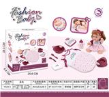 OBL10087923 - 12寸全搪胶女娃娃（YZY睡袋，餐盘，叉勺，尿布，围巾，尿盆，奶瓶）     带IC,喝水尿尿