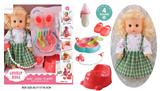 OBL10096677 - 14寸公仔洋娃娃会喝水尿尿带4声IC，过家家8件套