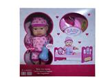 OBL10101552 - 12寸搪胶表情娃带睡床，6声IC