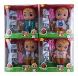 OBL10102156 - 10寸开窗盒搪胶PVC肥童（带IC音乐加乐谱 乐器和小提琴吸塑）COCOMELON超级宝贝娃娃