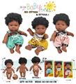 OBL10102485 - 7寸全身搪胶带发黑人音乐娃娃  (肥童baby doll)  4款 站姿彩盒混装