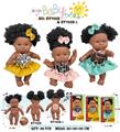 OBL10102487 - 7寸全身搪胶带发黑人音乐娃娃  (肥童baby doll)  3款 站姿彩盒混装