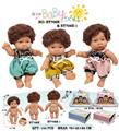 OBL10102501 - 7寸全身搪胶棕发音乐娃娃   (肥童baby doll)  3款 12只展示盒混装