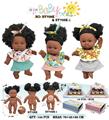 OBL10102529 - 7寸全身搪胶带发黑人音乐娃娃  (肥童baby doll)  3款 12只展示盒混装