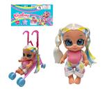 OBL10103913 - 1比1 14寸玻璃眼珠头全搪胶肯迪娃娃带主题灯光音乐  带梳子