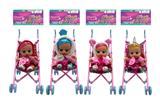 OBL10105761 - 10寸搪胶真头发哭泣娃娃带四声音乐cry Babies-Tutti Fritti带流眼泪功能，带吸水奶瓶，带奶嘴  带推车4款混装