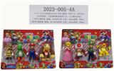 OBL10106127 - 4.5寸-5.5寸新款超级马里奥公仔4只卡装/2款混（PVC环保料、马里奥和路易基带灯光、头手脚可活动）