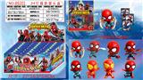 OBL10106728 - 2.5寸Q版蜘蛛侠单只+3张卡片 锡袋装 24只锡袋展示盒 卡片和8款公仔随机