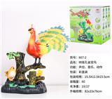 OBL10108770 - 树座孔雀双鸟（声控、音乐、动作）