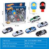 OBL10110352 - 6只回力铁皮警车+2弹射器