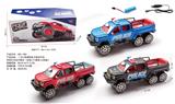 OBL10112344 - 1:16六轮福特皮卡电动万向带前灯光音乐警车（包电3.7V锂电+USB线）