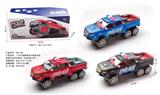 OBL10112347 - 1:16六轮奔驰皮卡电动万向带前灯光音乐警车（车身4粒五号）