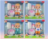 OBL10112742 - 10寸开窗盒全身搪胶cocomelon西瓜校巴JOJO超级宝贝配餐具配件(带音乐)