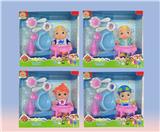 OBL10112745 - 8寸开窗盒全身搪胶cocomelon西瓜校巴JOJO超级宝贝配梳镜配件(带音乐)