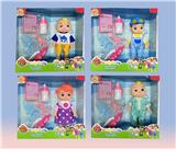 OBL10112746 - 10寸开窗盒全身搪胶cocomelon西瓜校巴JOJO超级宝贝配护理配件(带音乐)