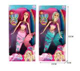 OBL10114759 - 11寸实身灯光音乐美人鱼娃娃/2款混装/包电3粒AG13