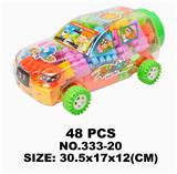 OBL10115403 - 桶装积木小悍马车（绿车轮）48PCS