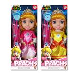 OBL10116903 - 14寸3D眼超级玛丽12关节实身身体玛丽亚公主带灯光音乐带皇冠带推车2款混装THESUPER MARIO BROS.MOVIE