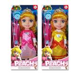 OBL10116907 - 14寸3D眼超级玛丽5关节空身身体玛丽亚公主带灯光音乐带皇冠带推车2款混装THESUPER MARIO BROS.MOVIE