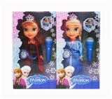 OBL10120088 - 14寸空身带IC冰雪娃娃 带皇冠+音乐话筒 （2款混）