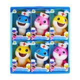 OBL10124177 - 2021新款护士搪胶鲨鱼宝贝带灯光音乐6pcs三款混装