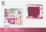 OBL10130174 - 粉色浴室过家家玩具-淋浴间+洗衣柜+熨衣板
