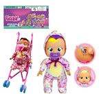 OBL10141237 - 高档1比1 12寸搪胶头搪胶手毛绒棉身体带真实流眼泪。水晶睡衣恐龙哭泣娃娃带四声音乐cry Babies-Tutti Fritti带流眼泪功能，带奶嘴。带大号推车