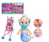 OBL10141243 - 高档1比1 12寸搪胶头搪胶手棉绒身体带真实流眼泪。金属睡衣美人鱼哭泣娃娃带带四声音乐cry Babies-Tutti Fritti带流眼泪功能，带奶嘴  带大号推车