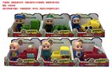 OBL10143102 - 第5代6.5寸实身COCOMELON娃娃带4条不同主题曲【90】秒带搪胶巴士卡通车  6款混装
