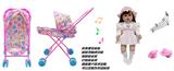 OBL10143753 - 60厘米软胶带眼睫毛5D真眼珠防真重生娃娃带触摸感应功能哭。笑。打喷嚏。咳嗽。带奶嘴带大号婴儿布推车
