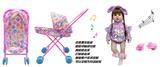 OBL10143756 - 60厘米软胶带眼睫毛5D真眼珠防真重生娃娃带触摸感应功能哭。笑。打喷嚏。咳嗽。带奶嘴带大号婴儿布推车