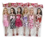 OBL10146123 - 11寸实身5关节芭比6款多色绣花服饰混装
