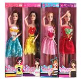 OBL10146268 - 11寸实心多关节芭比娃娃多款服装混装（4款混）