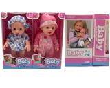 OBL10150520 - 高档14寸搪胶3D眼表情娃2款混装4声音乐