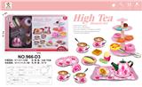 OBL10161209 - 过家家马口铁红白花茶具+甜品