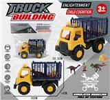 OBL10161460 - 30CM滑行工程车恐龙车载2只恐龙+灯光、声音（包3粒AG13）
