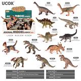 OBL10161865 - 12只25CM搪胶充棉恐龙展示盒