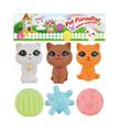OBL10164824 - 搪胶动物宠物猫与球6PCS随机混装OPP袋装